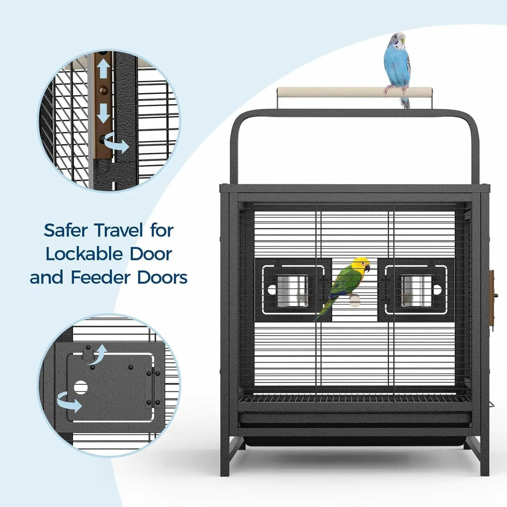 Small Bird Cage Lightweight Metal Portable for Travel