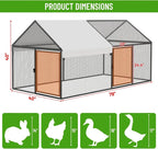 Metal Chicken Coop  Chicken Run with Waterproof Cover