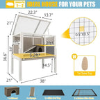 Rabbit Cage Hutch with Ramp and Hideout