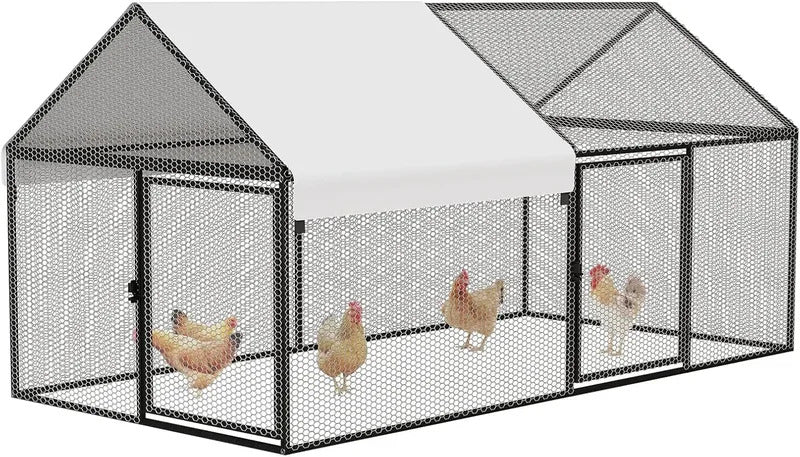 Metal Chicken Coop  Chicken Run with Waterproof Cover