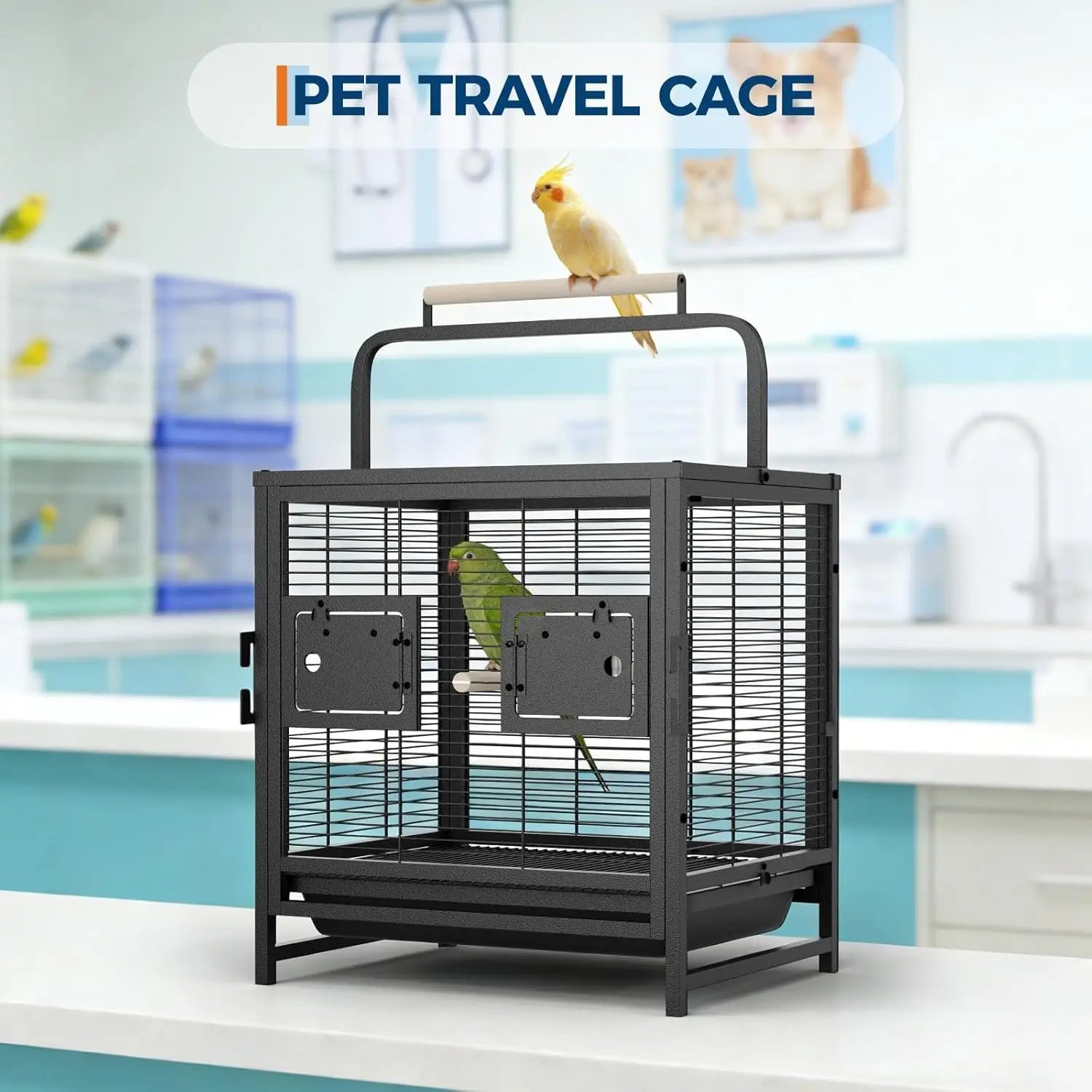 Small Bird Cage Lightweight Metal Portable for Travel