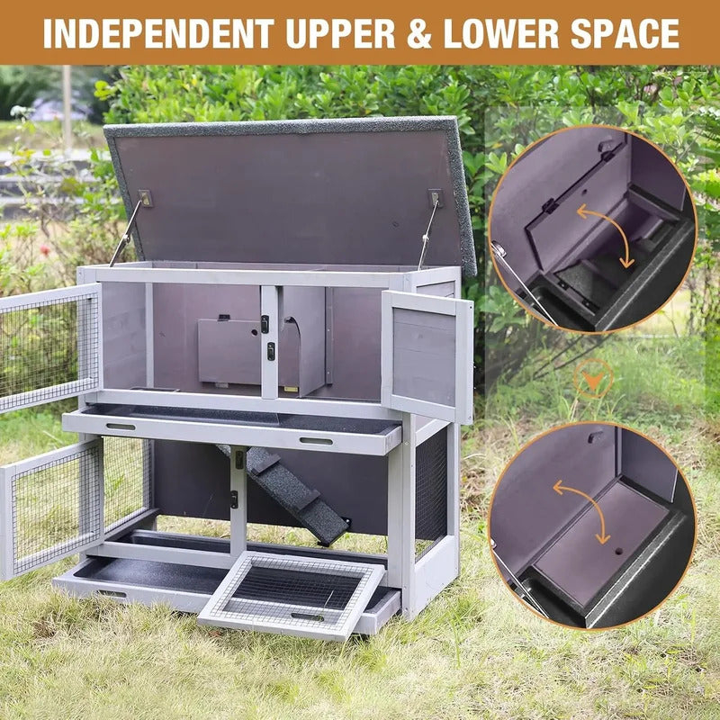 Rabbit Cage Indoor Outdoor with Casters