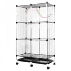 Bird Cage Universal Wheel Metal Parrot Cage with Stand Tray Swing