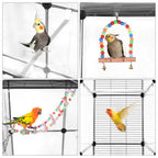 Bird Cage Universal Wheel Metal Parrot Cage with Stand Tray Swing