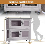 Rabbit Cage Indoor Outdoor with Casters