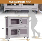 Rabbit Cage Indoor Outdoor with Casters
