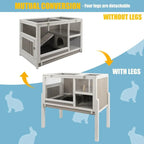 Rabbit Cage Hutch with Ramp and Hideout